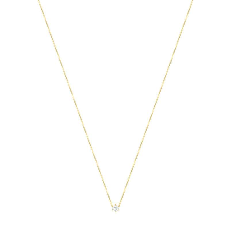 Yellow Gold Necklace with Synthetic Diamonds, 42 cm, 0.5 carat - View 2