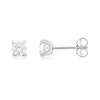 Boucles d'oreilles or 750 blanc diamant synthétique 0.8 carat - vue V1