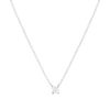 Collier solitaire or 750 blanc diamant synthétique 0.2 carat 42cm - vue V1