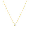 Collier solitaire or 750 jaune diamant synthétique 0.2 carat 42cm - vue V4