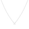 Collier solitaire or 750 blanc diamant synthétique 0.3 carat 42cm - vue V1