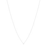 Collier solitaire or 750 blanc diamant synthétique 0.3 carat 42cm - vue 2