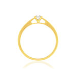 Solitaire or 750 jaune diamant synthétique 0.1 carat - vue 2