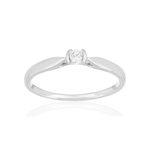 Solitaire goud 750 witte synthetische diamant 0.15 karaat - zicht 1