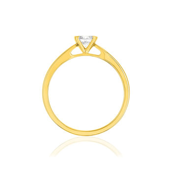 Solitaire or 750 jaune diamant synthétique 0.25 carat