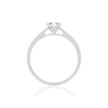 Solitaire or 750 blanc diamant synthétique 0.3 carat