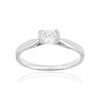 Solitaire or 750 blanc diamant synthétique 0.4 carat - vue V1