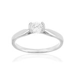 Solitaire or 750 blanc diamant synthétique 0.4 carat - vue 1