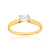 Solitaire or 750 jaune diamant synthétique 0.4 carat - vue V1