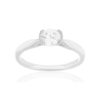 Solitaire or 750 blanc diamant synthétique 0.5 carat - vue V1