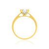 Solitaire or 750 jaune diamant synthétique 0.7 carat - vue V2