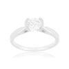 Solitaire or 750 blanc diamant synthétique 0.8 carat - vue V1