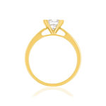 Solitaire or 750 jaune diamant synthétique 0.8 carat - vue 2