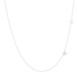 Collier argent 925 maille forçat initiale personnalisable et coeur 45cm - vue 1