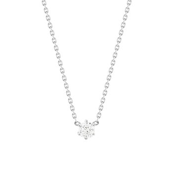 Solitaire ketting goud 750 witte diamant HSI 0,2 karaat 42cm