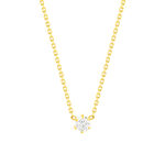 Collier solitaire or 750 jaune diamant HSI 0.2 carat 42cm - vue 1