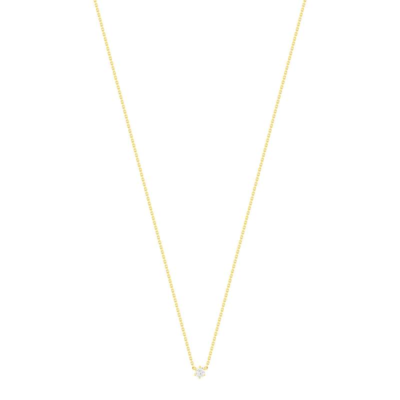 Collier solitaire or 750 jaune diamant HSI 0.2 carat 42cm - vue 2