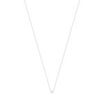 Collier solitaire or 750 blanc diamant HSI 0.25 carat 42cm - vue 2