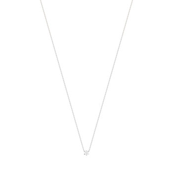 Solitaire ketting goud 750 witte diamant HSI 0,25 karaat 42cm