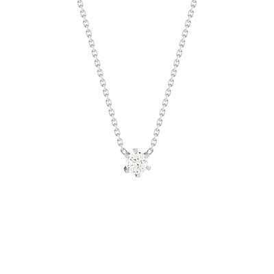 Collier solitaire or 750 blanc diamant HP1 0.25 carat 42cm - vue 1