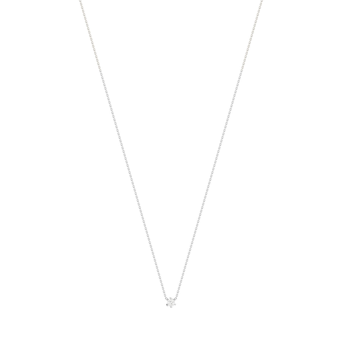 Collier solitaire or 750 blanc diamant HP1 0.25 carat 42cm - vue 2