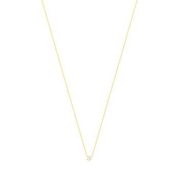 Collier solitaire or 750 jaune diamant HSI 0.25 carat 42cm