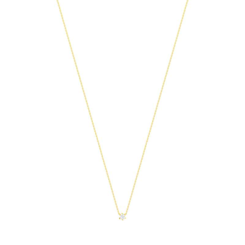 Collier solitaire or 750 jaune diamant HSI 0.25 carat 42cm - vue 2