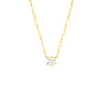 Collier solitaire or 750 jaune diamant HP1 0.25 carat 42cm - vue 1