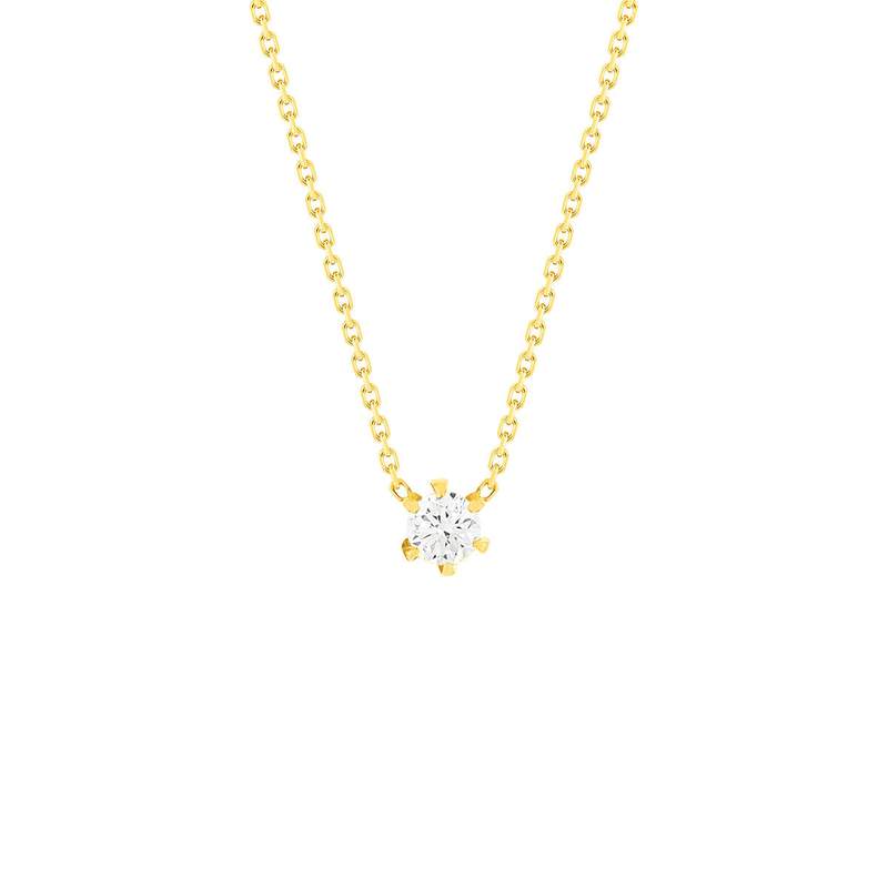 Collier solitaire or 750 jaune diamant HP1 0.25 carat 42cm - vue 1