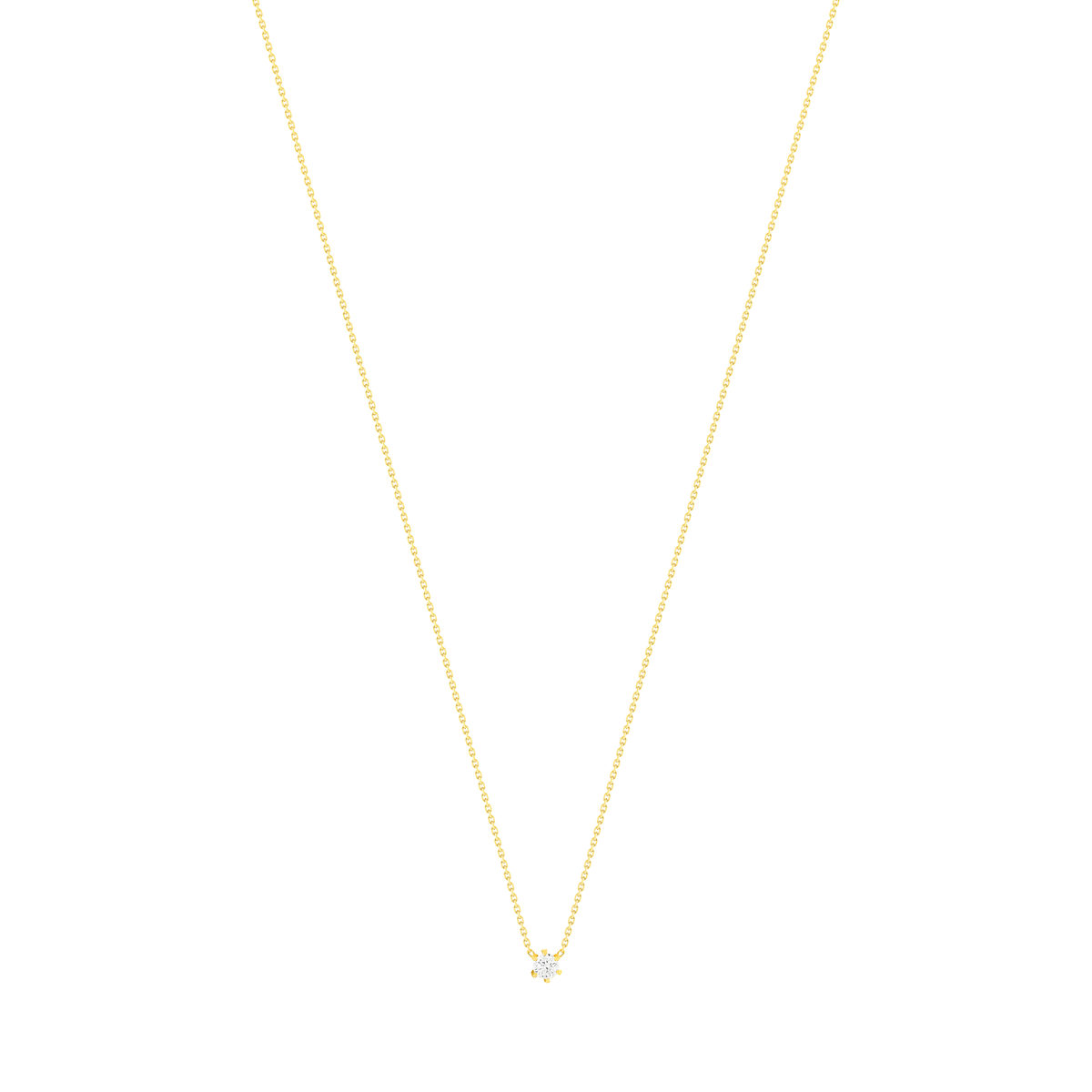 Collier solitaire or 750 jaune diamant HP1 0.25 carat 42cm - vue 2
