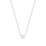 Collier solitaire or 750 blanc diamant HSI 0.3 carat 42cm - vue 1
