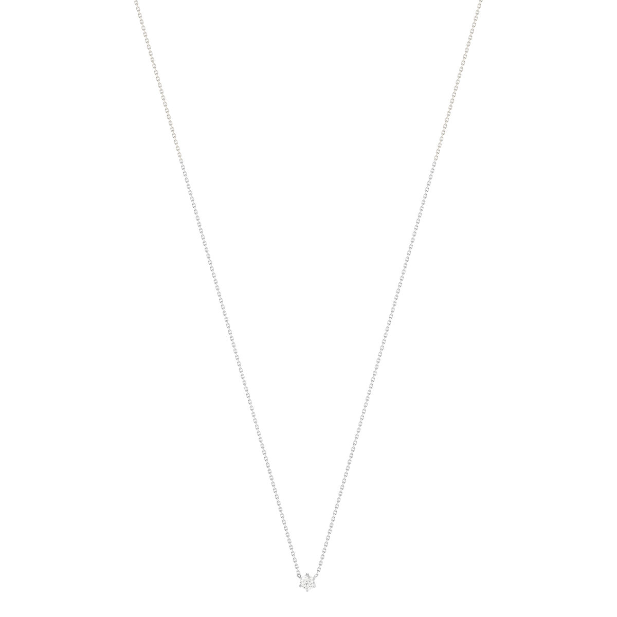 Collier solitaire or 750 blanc diamant HSI 0.3 carat 42cm - vue 2