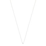 Collier solitaire or 750 blanc diamant HSI 0.3 carat 42cm - vue 2