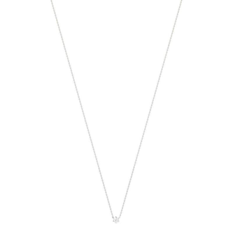 Collier solitaire or 750 blanc diamant HP1 0.3 carat 42cm - vue 2