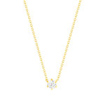 Collier solitaire or 750 jaune diamant HSI 0.3 carat 42cm - vue 1