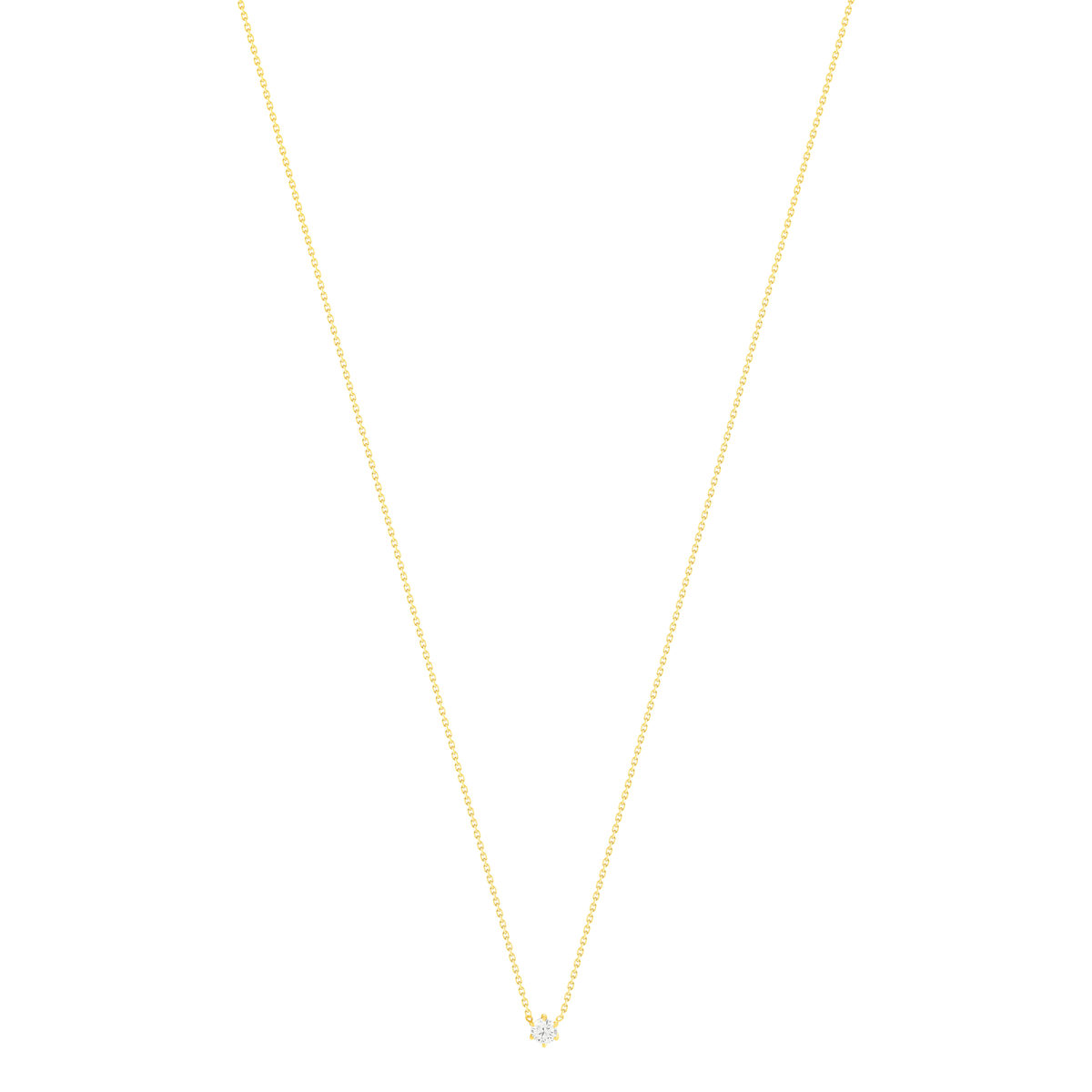 Collier solitaire or 750 jaune diamant HSI 0.3 carat 42cm - vue 2