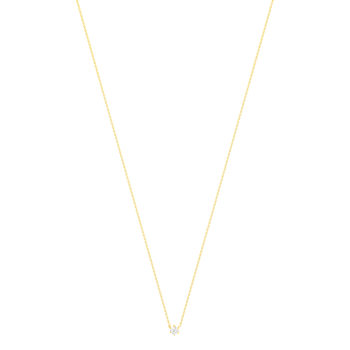 Collier solitaire or 750 jaune diamant HSI 0.3 carat 42cm