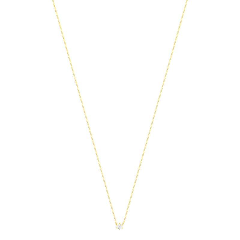 Collier solitaire or 750 jaune diamant HSI 0.3 carat 42cm - vue 2