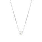 Collier solitaire or 750 blanc diamant HSI 0.4 carat 42cm - vue 1