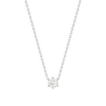 Solitaire ketting goud 750 witte diamant HSI 0,4 karaat 42cm