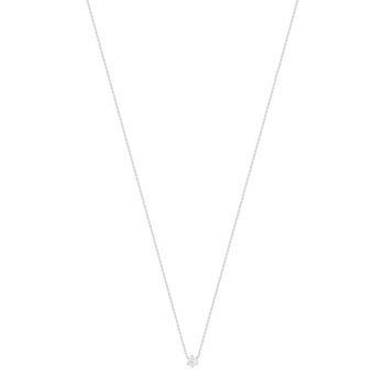 Solitaire ketting goud 750 witte diamant HSI 0,4 karaat 42cm