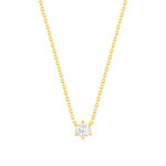 Collier solitaire or 750 jaune diamant HSI 0.4 carat 42cm - vue 1