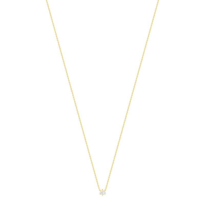 Collier solitaire or 750 jaune diamant HSI 0.4 carat 42cm - vue 2