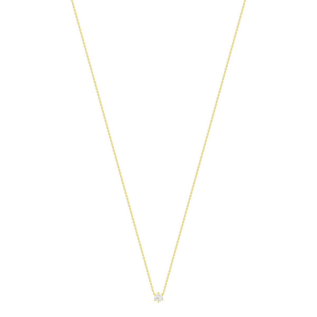 Collier solitaire or 750 jaune diamant HP1 0.4 carat 42cm - vue 2
