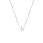 Collier solitaire or 750 blanc diamant HP1 0.5 carat 42cm - vue 1