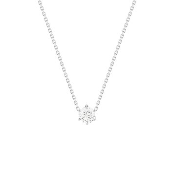 Solitaire halsketting in goud 750 witte diamant HP1 0,5 karaat 42cm