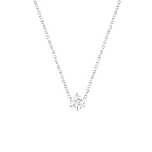 Collier solitaire or 750 blanc diamant HP1 0.5 carat 42cm