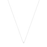 Collier solitaire or 750 blanc diamant HP1 0.5 carat 42cm - vue 2