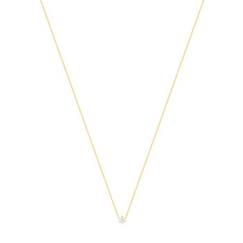 Collier solitaire or 750 jaune diamant HSI 0.5 carat 42cm