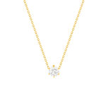 Collier solitaire or 750 jaune diamant HP1 0.5 carat 42cm - vue 1